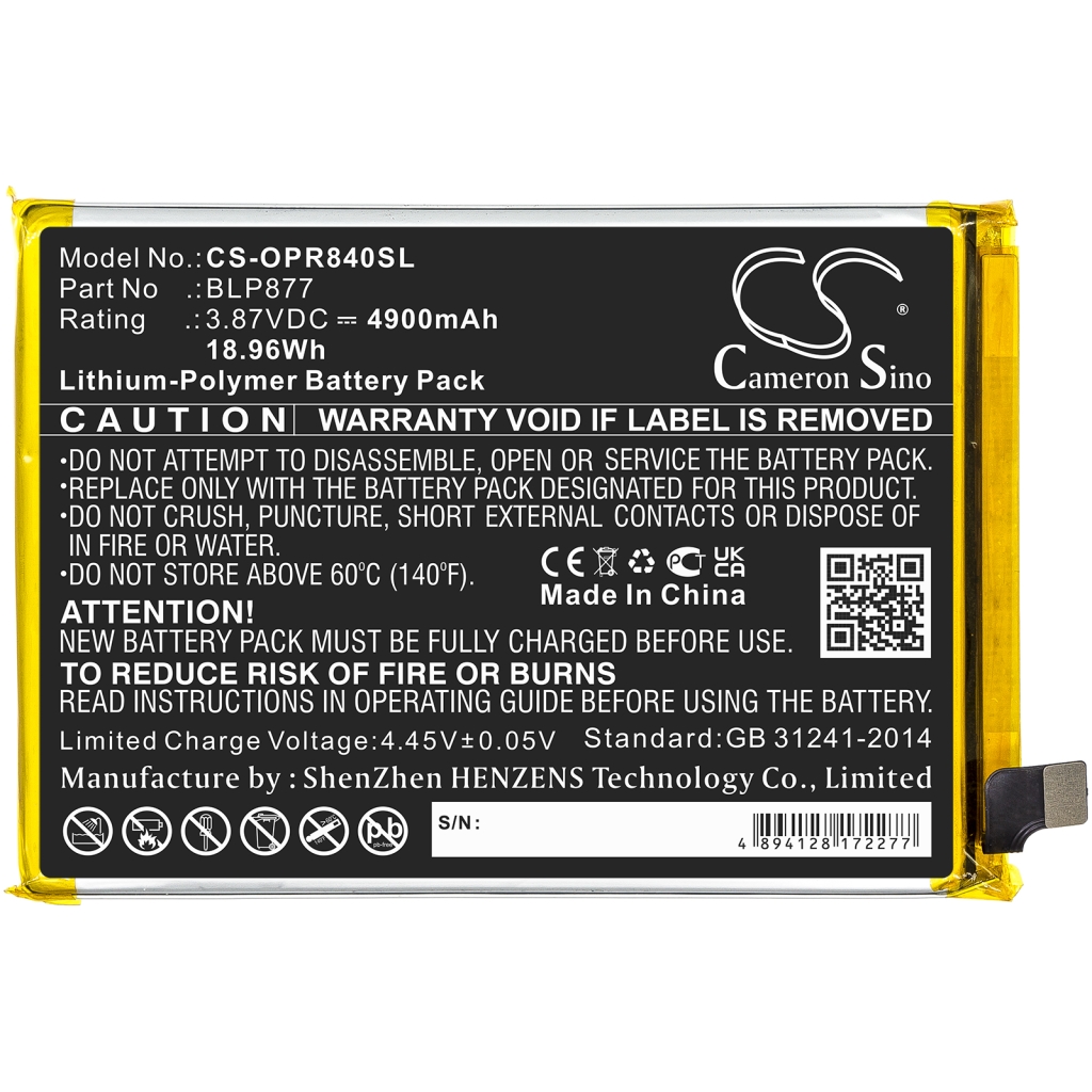 Batterie de téléphone portable OPPO CS-OPR840SL