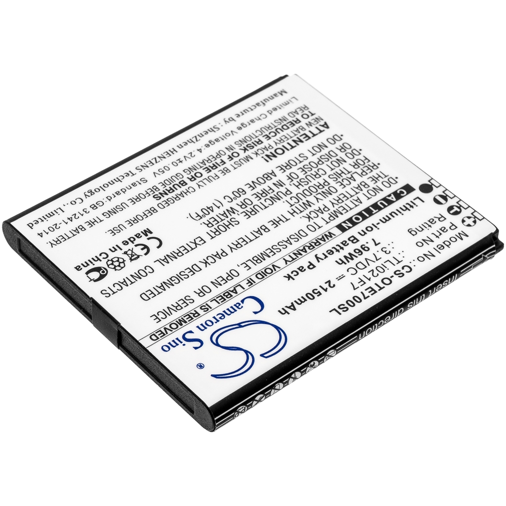 Remplacement de batterie compatible pour Alcatel TLI021F7