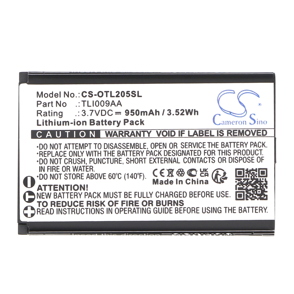 Remplacement de batterie compatible pour Alcatel TLI009AA
