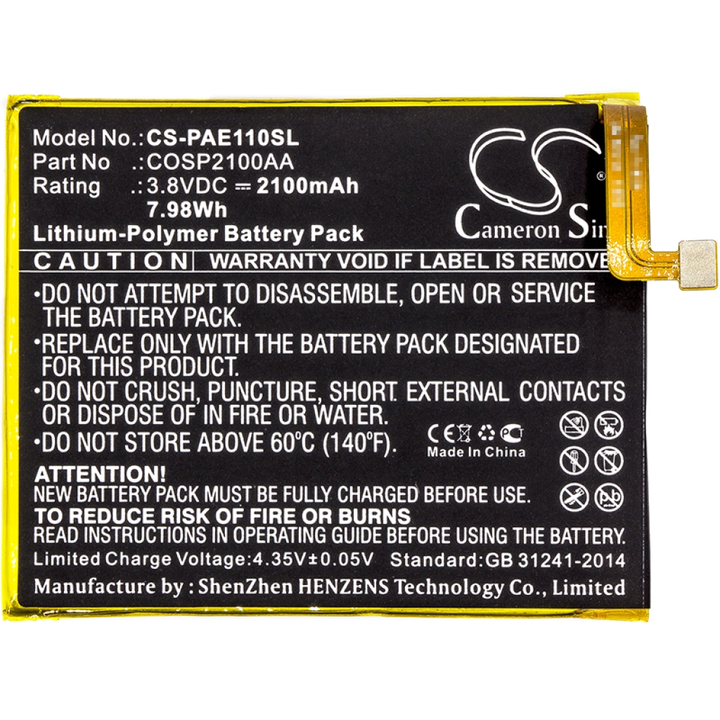 Remplacement de batterie compatible pour Panasonic COSP2100AA