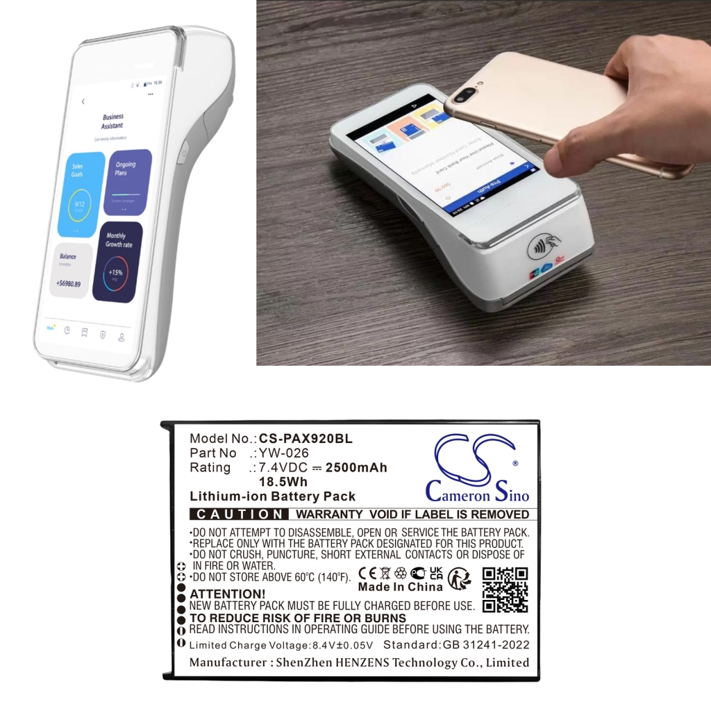 Terminal de paiement Batterie Pax CS-PAX920BL