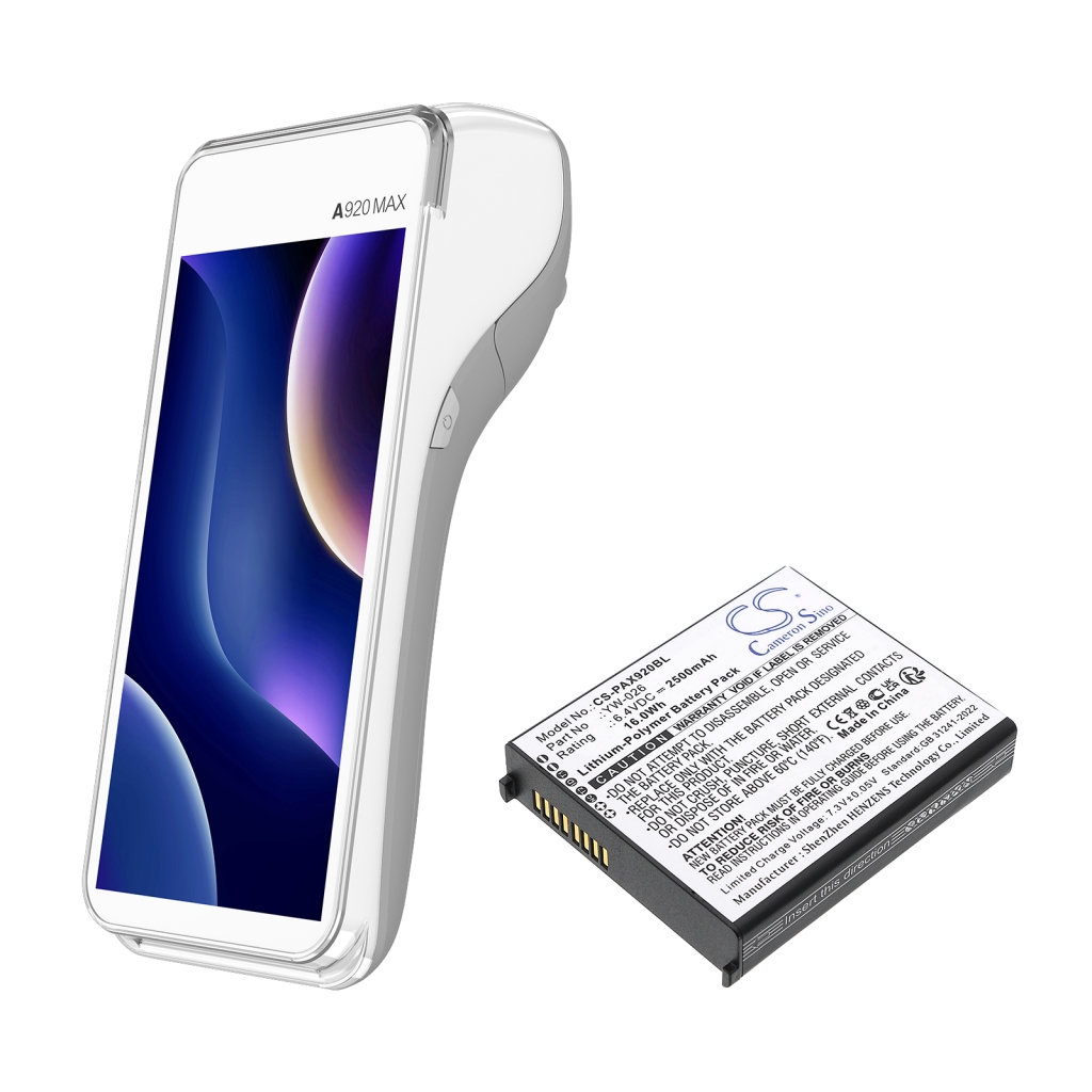 Bezahlterminal Akkus Pax CS-PAX920BL