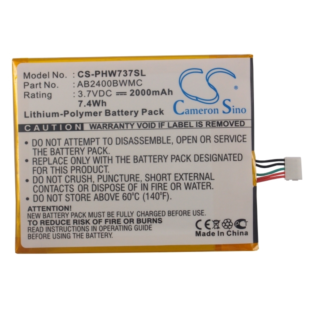 Batterie de téléphone portable Philips CS-PHW737SL