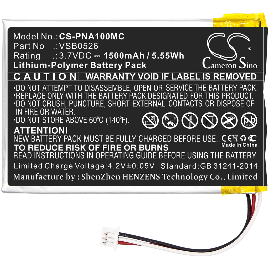 Remplacement de batterie compatible pour Panasonic VSB0526