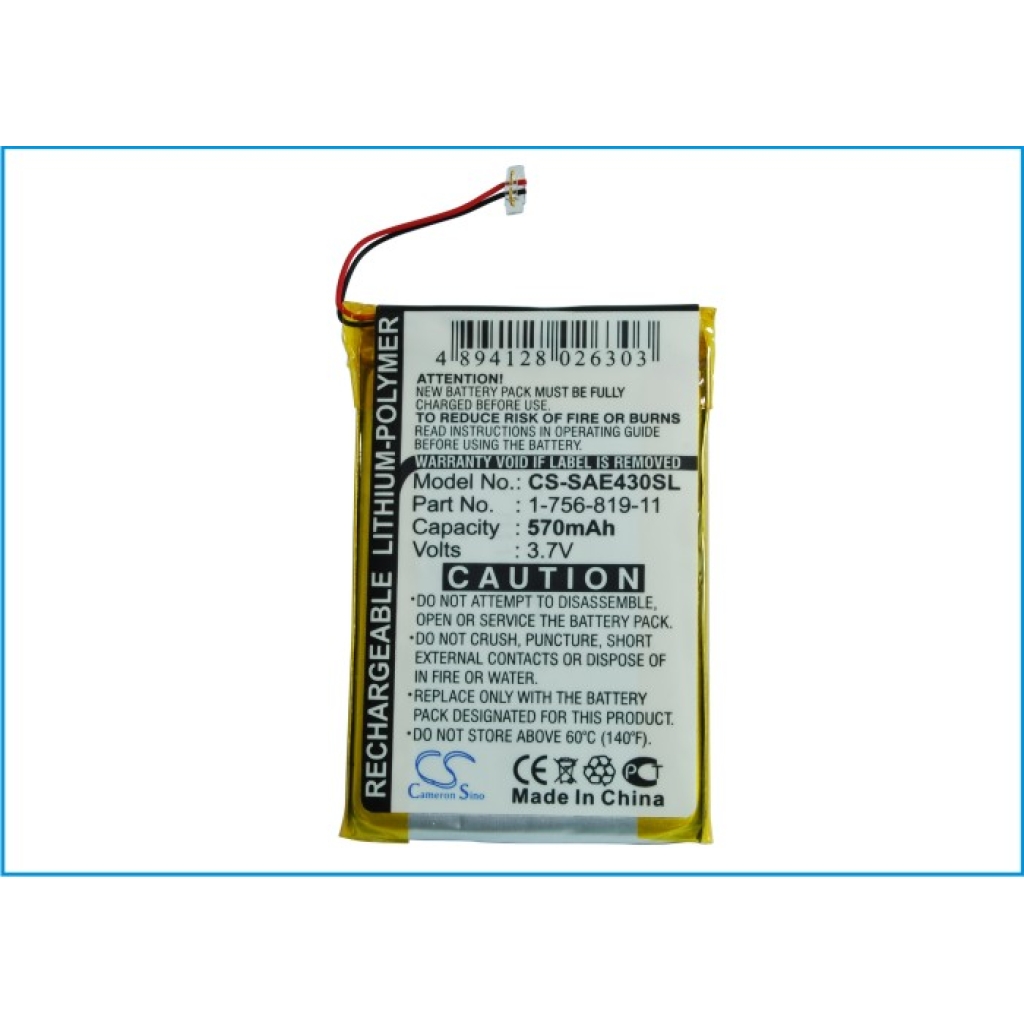 MP3, MP4, MP4, PMP Batterie Sony CS-SAE430SL