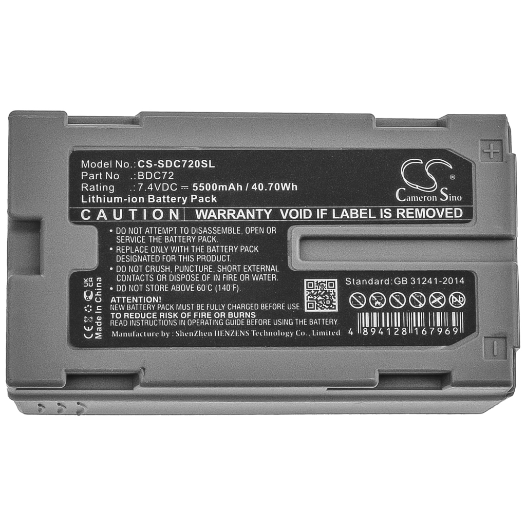 Remplacement de batterie compatible pour Topcon BDC72