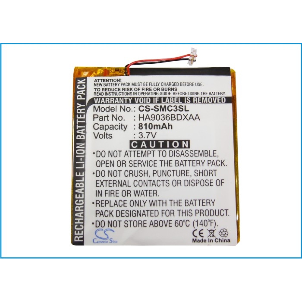 MP3, MP4, MP4, PMP Batterie Samsung CS-SMC3SL