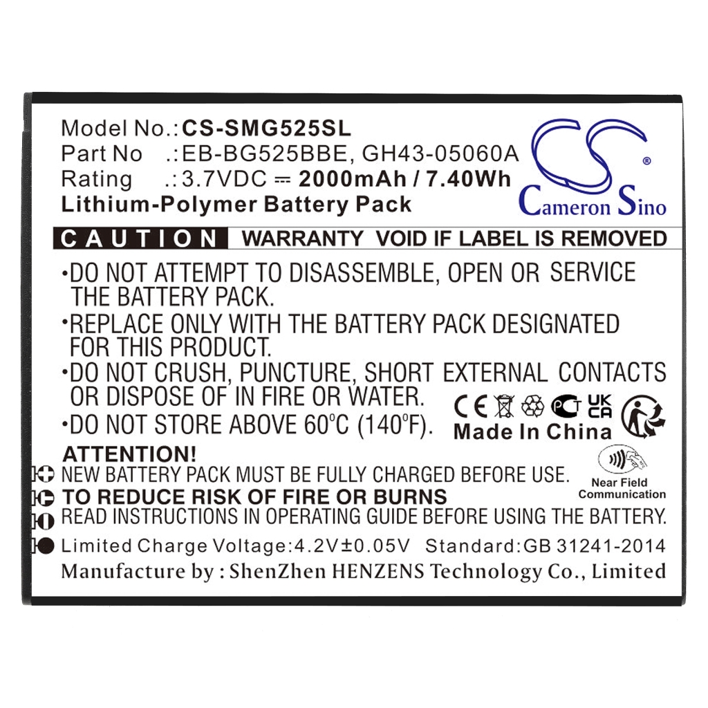 Batterie de téléphone portable Samsung CS-SMG525SL