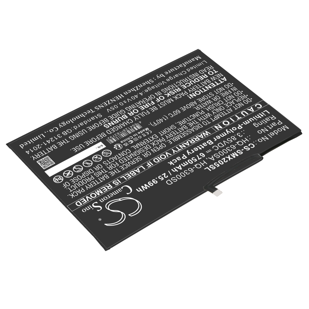 Tablette Batterie Samsung CS-SMX205SL