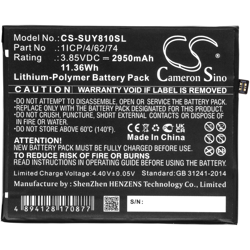 Batterie de téléphone portable Sugar CS-SUY810SL