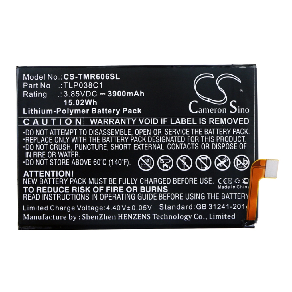 Remplacement de batterie compatible pour Alcatel TLP038C1