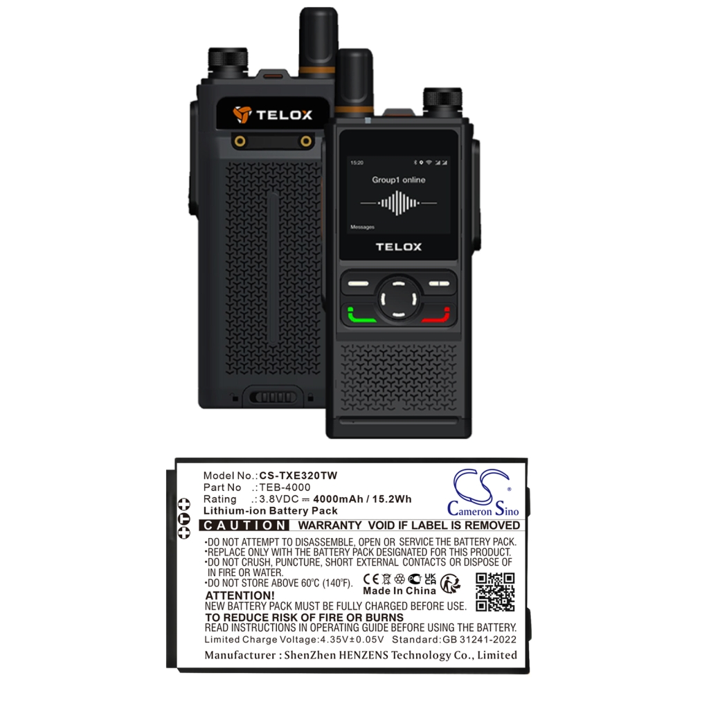 Batterie radio bidirectionnelle Telox CS-TXE320TW