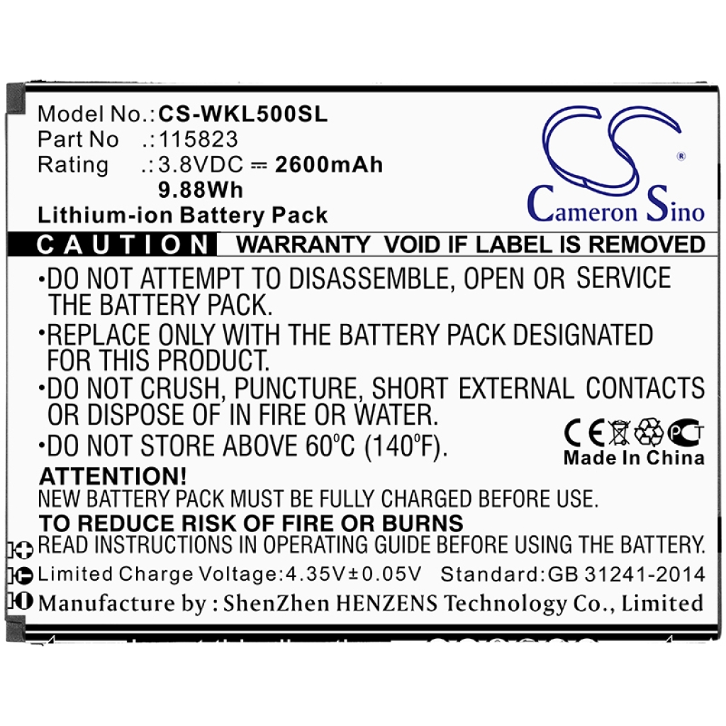 Batterie de téléphone portable Wiko CS-WKL500SL