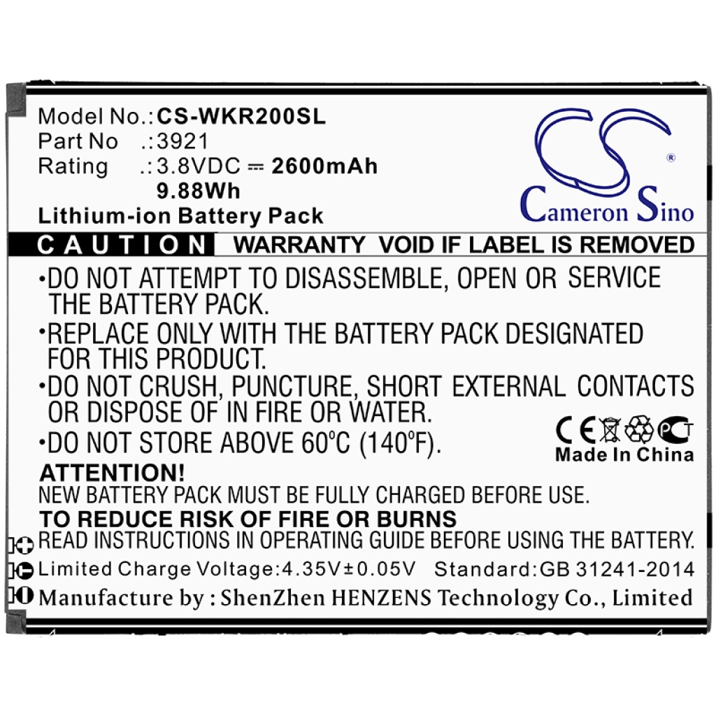 Batterie de téléphone portable Wiko CS-WKR200SL