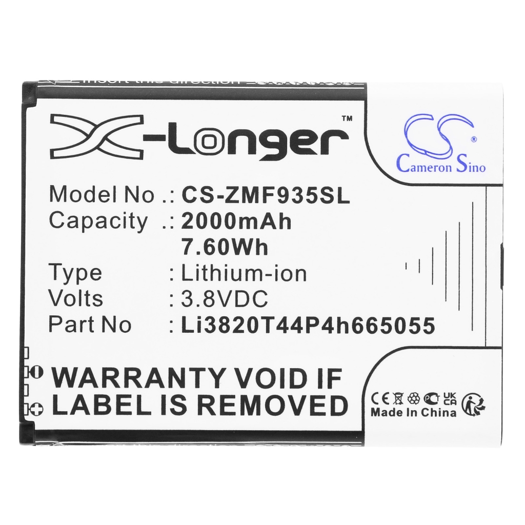 Remplacement de batterie compatible pour ZTE LI3820T44P4H665055