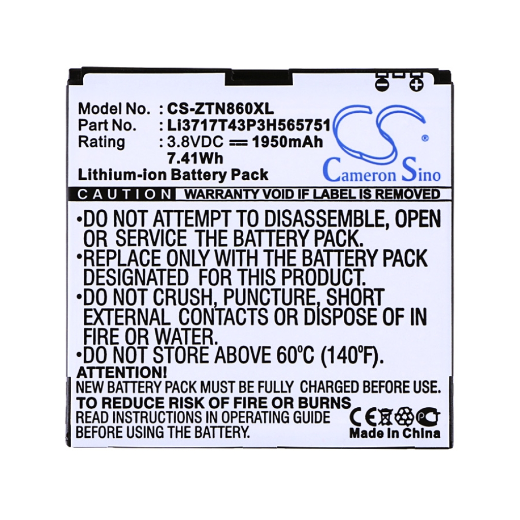 Batteries Remplace Li3717T43P3H565751