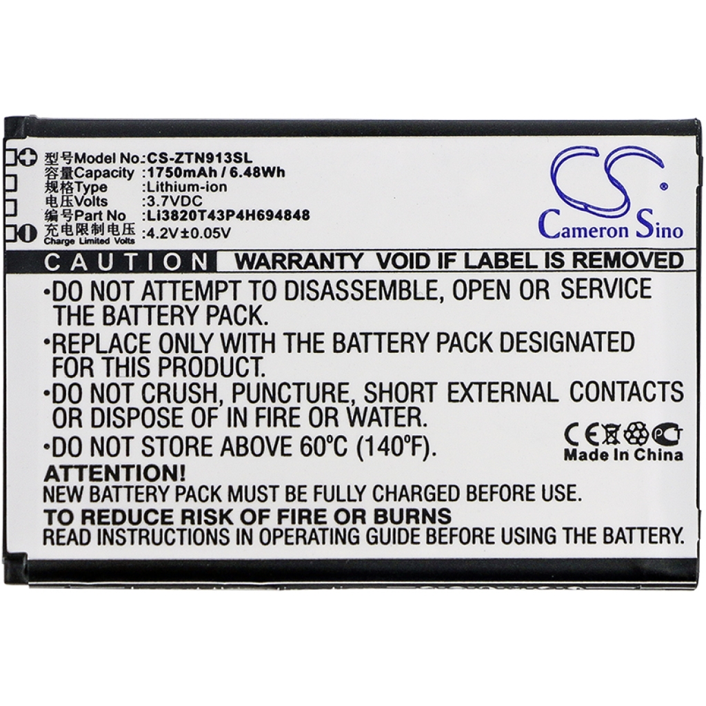 Batterie de téléphone portable ZTE CS-ZTN913SL