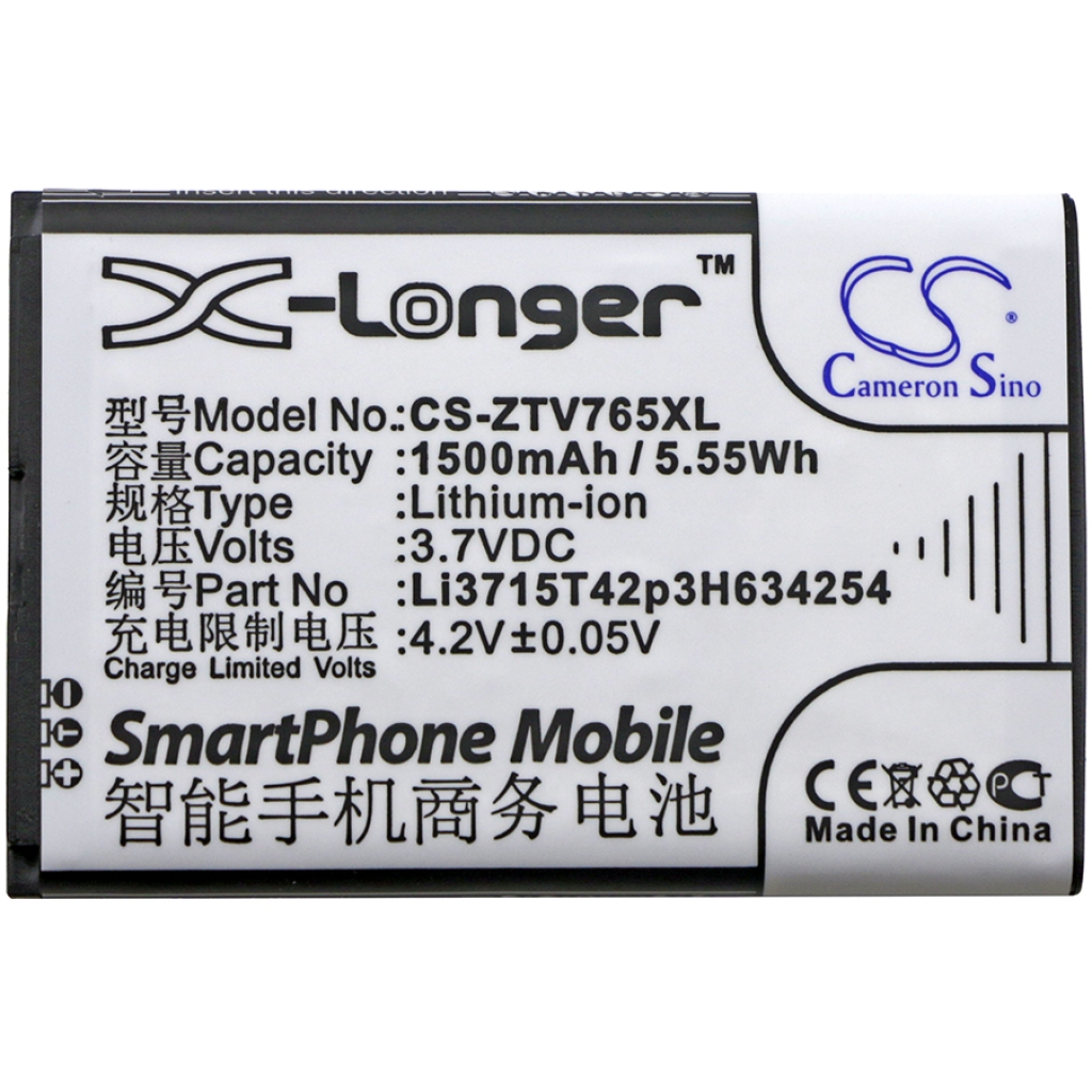 Batterie de téléphone portable ZTE CS-ZTV765XL