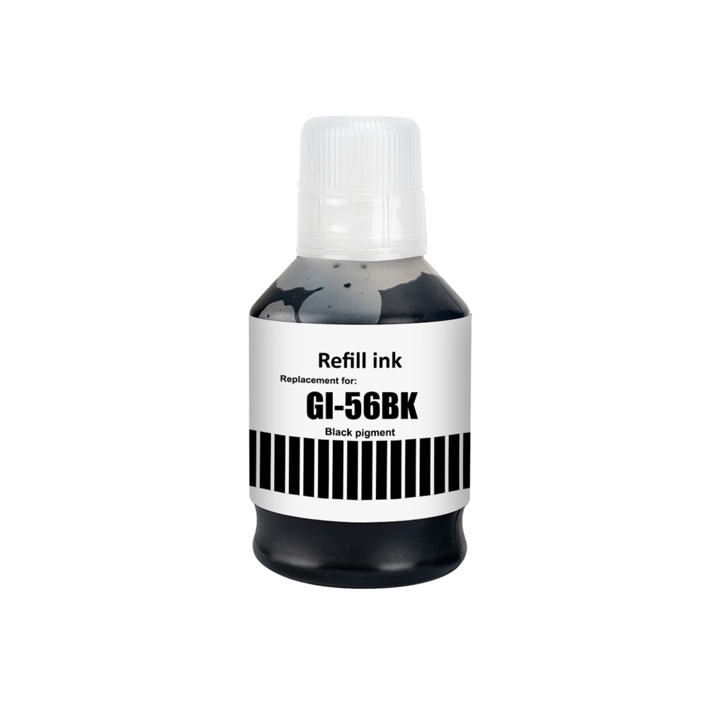 Compatible replacement for Compatible with Canon GI-56BK / 170ml Ink Black (Printing ink - Pigment)